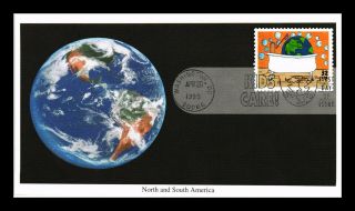 Dr Jim Stamps Us The Earth Kids Care North South America Fdc Cover Mystic