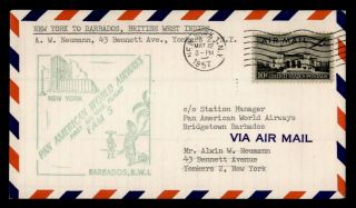 Dr Who 1957 York Ny To Barbados Pan Am First Flight Fam 5 Air Mail C127891