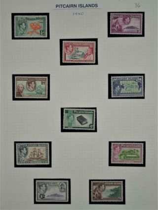 Pitcairn Islands Stamps 1940 Set Of 10 To 2/6d Sg 1 - Sg 8 H/m (y95)