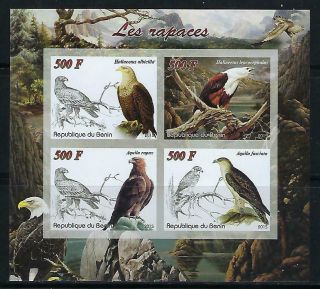 M1614 Nh 2015 Imperf Souvenir Sheet Of 4 Diff.  Birds Of Prey Unusual Eagles