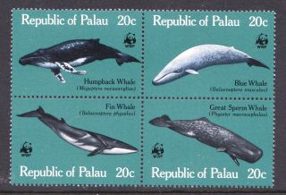 Palau 1983 World Wildlife Fund - Whales - Mnh Block - Cat £7.  60 - (67)