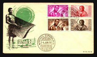 Spanish Guinea 1953 Semi Postal Series Fdc / Light Creasing - Z14999