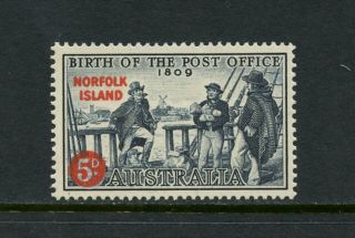 T548 Norfolk Island 1959 Post Office Surcharged 1v.  Mnh