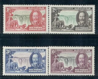 Southern Rhodesia 33 - 36 Sg31 - 34 Mh 1935 Kgv Silver Jubilee Set Of 4 Cat$28
