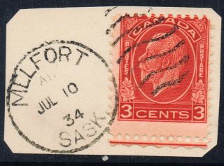 Canada 197 (5) 1932 3 Cent King George V Melfort Sask Jul 10,  1934