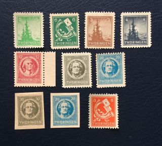 German Soviet Zone,  Mi 92 - 99,  10 Stamps Mnh