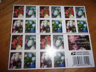 One Full Sheet Us 5233 - 5240 Flowers From The Garden Set Booklet Of 20