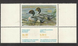 Cd4b - Canada Wildlife Habitat Stamp.  Booklet Single.  Mnh.  Og.