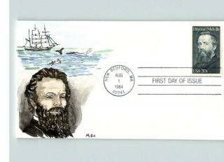 Herman Melville,  Author Of Moby Dick,  Hand Painted By Mille,  1984 First Day Of I
