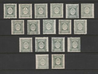 [portugal 1922/1927 – Postage Due Stamps – Unicolor Green In Cent.  ] Cpl Mlh Set