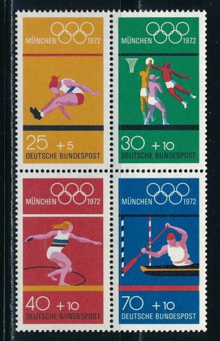 Germany - Munich Olympic Games Mnh Block From Booklet (1972)