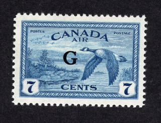 Canada Co2 7 Cent Blue Canada Goose Air Mail Overprinted G Mlh