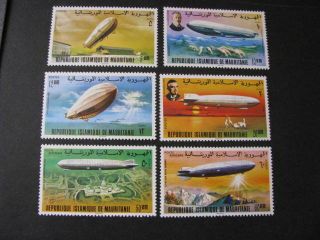 Mauritania Stamp Zeppelin Set Scott 345 - 348,  C167 - C168 Never Hinged