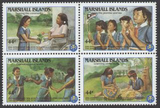 Marshall Islands,  Scott C9 - C12,  Block Of National Girl Scott Movement,  Nh