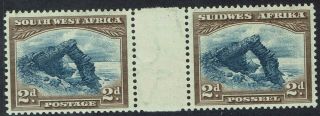 South West Africa 1931 Pictorial 2d Gutter Pair