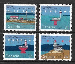 1985 Canada Full Set Of 4 Stamps Featuring Lighthouses (2nd Series)