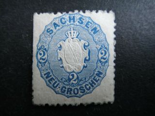 Germany 1863 Stamp Arms Embossed Saxony German States Deutschland