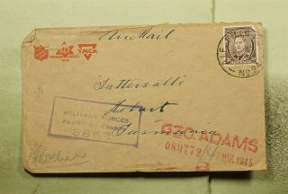 Dr Who 1945 Australia Fpo 24 Airmail To Hobart Wwii Censored E67093