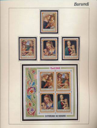 Xb71634 Burundi 1968 Madonna & Child Paintings Fine Lot Mnh