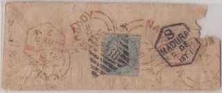 India Qv Cover 1871 Caracoody – Nagore Sg55 ½a Scarce Pm 268 Fu
