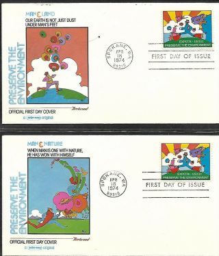 USA 1974,  5 FIRST DAY COVERS,  COSMIC JUMPER 5