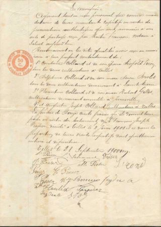 Belgium Document Stamped Paper Revenue 1900 Fiscal