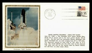 Dr Who 1982 Space Shuttle Columbia Test Flight Colorano Silk Cachet Tx E52069