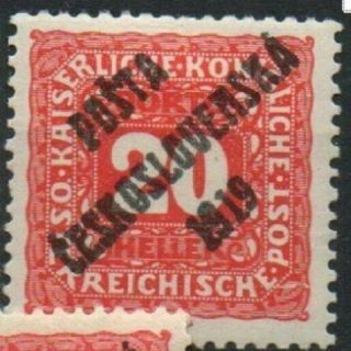 Czechoslovakia 1919,  Mh,  1 Austria Stamps Overprinted