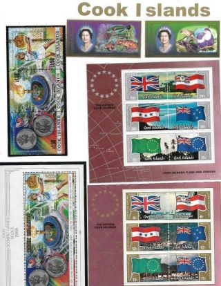 Small Selection Of Mnh Cook Islands Sets,  Singles And Souvenir Shts - See