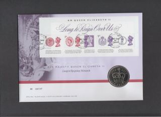 2015 Long To Reign Over Us M/s Royal Mail/royal Coin Cover With £5 Coin