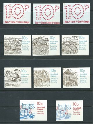 1975 - 80 Fa1 - Fa11 All 11 Of The 10p Booklets Including All Farm Buildings