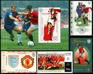Manchester United Fa Cup Football Stamps / Man Utd U (ryan Giggs/bobby Charlton)