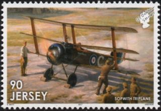Wwi Raf Sopwith Triplane Fighter Aircraft Stamp (2017 The Great War In The Air)