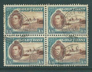 Gold Coast George Vi 1/3 Block Of 4 With Field Post Office Cds
