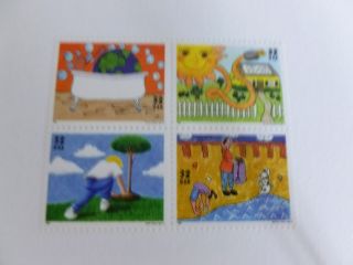 United States Scott 2951 - 2954 (2954a),  The 32 Cent Kids Care,  Earth Day