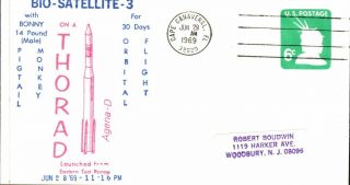 1969 Bio - Satellite - 3 With Bonny Monkey Launch Cape Canaveral 29 June