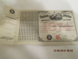 Special Tax Stamp - - 1874 Dealer In Manufacturer Tobacco - - With Stub Cigars