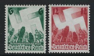 Germany 1937 Nazi Congress Set Sc 479 - 80 Nh