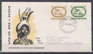 Papua Guinea,  Scott Cat.  176 - 177.  So.  Pacific Games Issue.  First Day Cover.