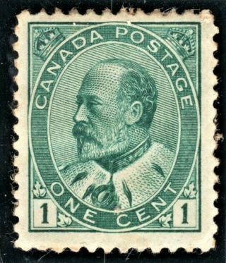 1903 Canada Stamp 1c Edward Vii Sc 89 Orginal Gum $50 Catv Scarce No=resrv
