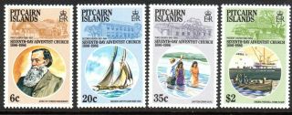 1986 Pitcairn Seventh - Day Adventist Centenary Sg292 - 295 Unhinged