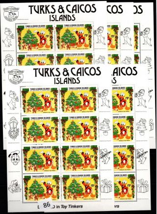 // Caicos Islands - Mnh - Disney - Cartoons - Donald - Ducks - Christmas