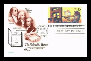 Dr Jim Stamps Us Federalist Papers Art Craft First Day Postal Card York