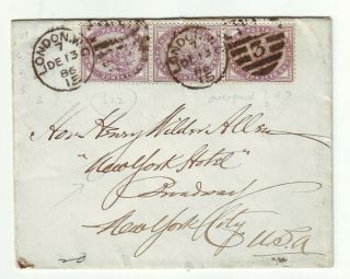 19 Th Century G.  B.  Cover Mailed By Steam Ship To Usa