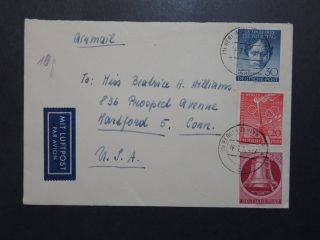 Germany Berlin 1952 Airmail Cover To Usa W/ 3 Better Issues - Z9490