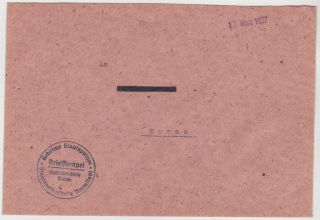 Germany Dr 1937 Cover Courier Mail Gestapo (secret Service) Darmstadt
