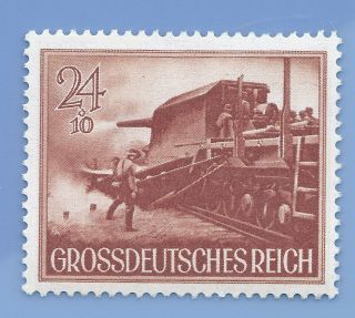 Nazi Germany Third Reich 1944 Nazi Rail Gun Soldiers 24,  10 Stamp Mnh Ww2 Era 1