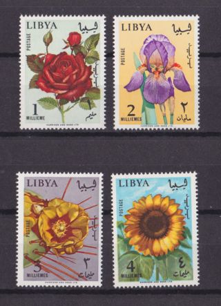 Libya 1965 Sc 284/7 Flower,  Set Mnh N1628