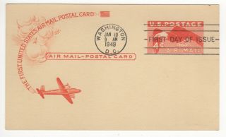 Sss: Fulton Postal Card Fdc 1949 4c Eagle In Flight Sc Uxc1