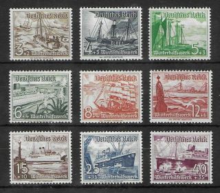 Germany Reich 1939 Nh I Complete Set Of 9 Michel 730 - 738 Cv €60 Vf